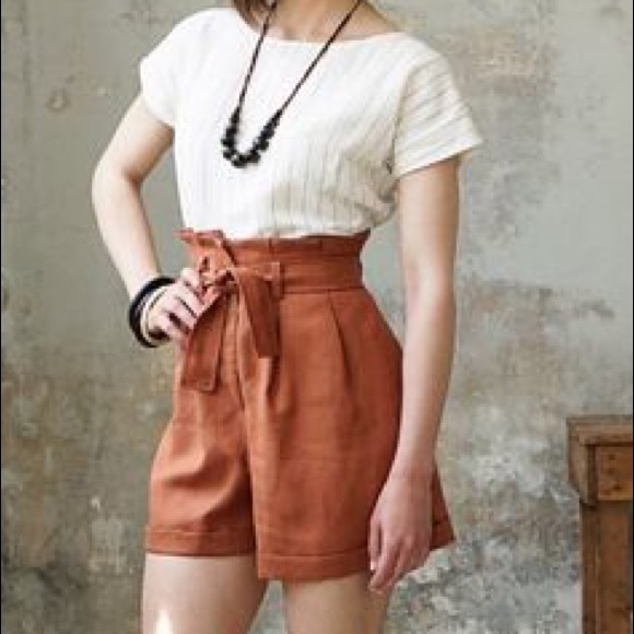 linen paperbag shorts